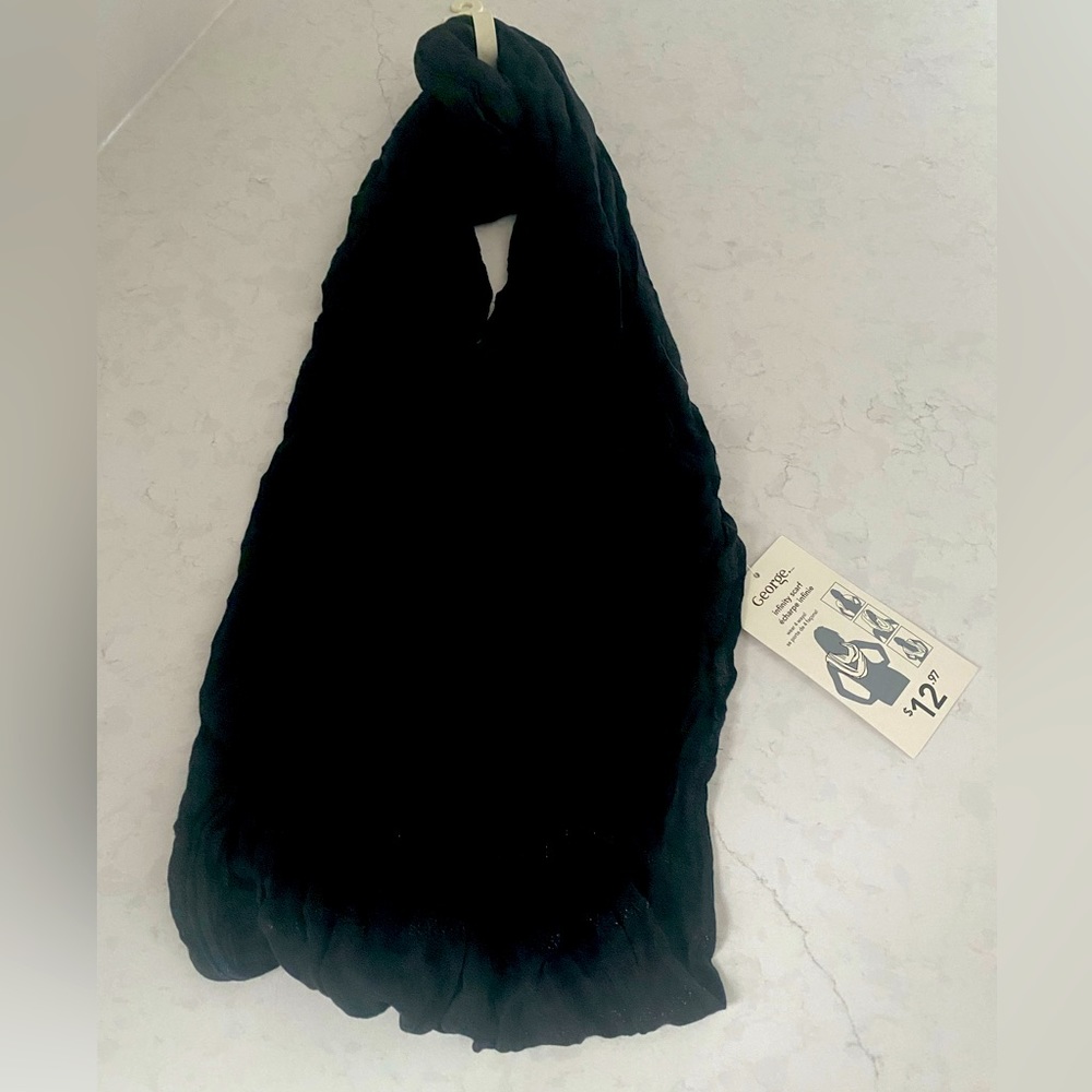 New 4 Way Black Infinity Scarf